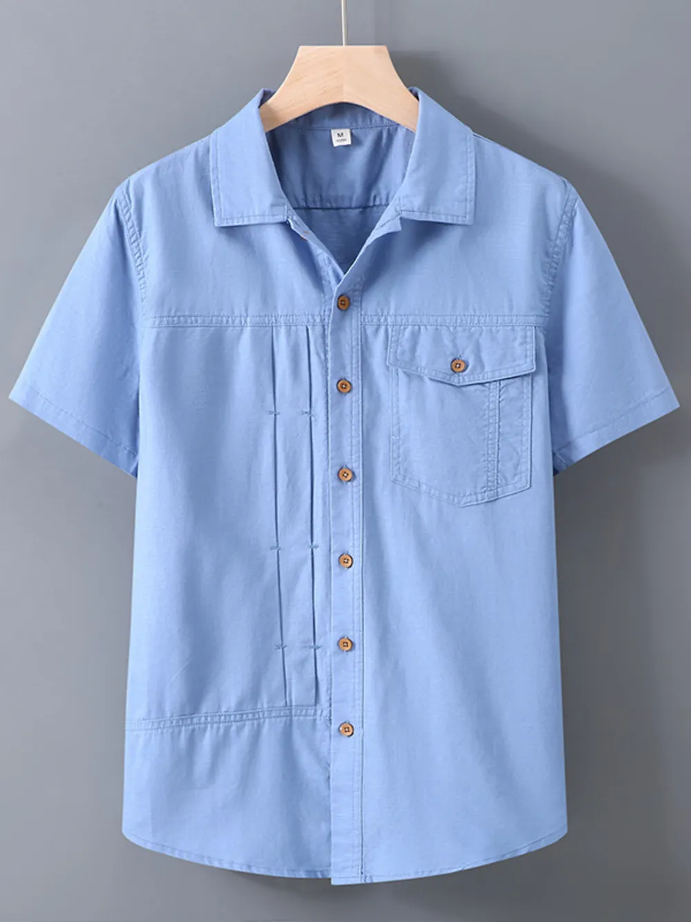 Men's Plus Size Short Sleeve Button-Up Casual Shirt, image 2
