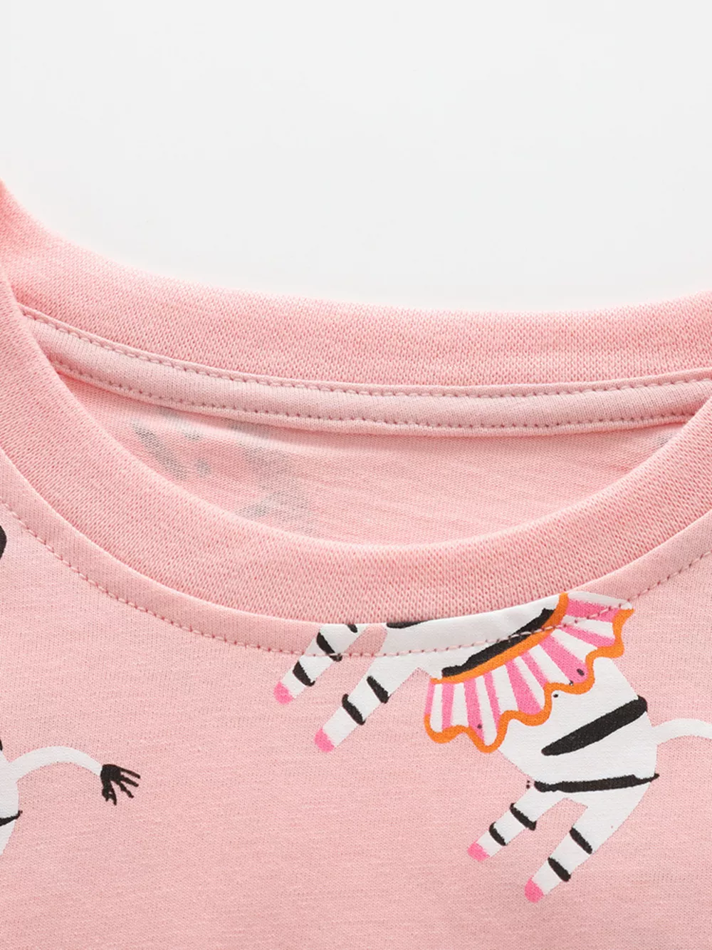 Children's Zebra Print Round Neck Top and Shorts Set, image 4