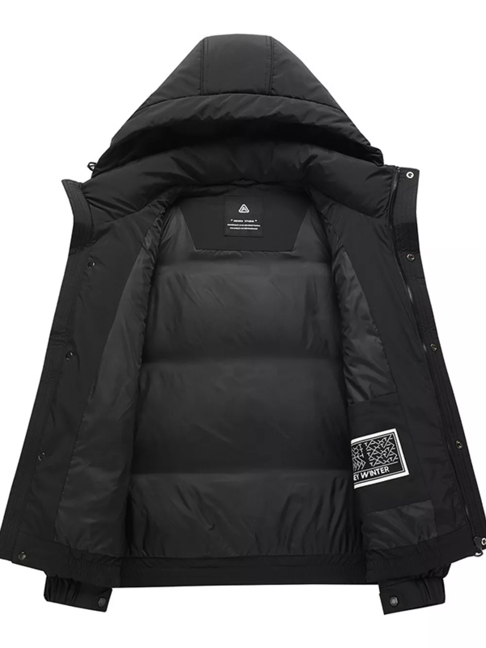 Men's Plus Size Hooded Padded Puffer Jacket, image 5