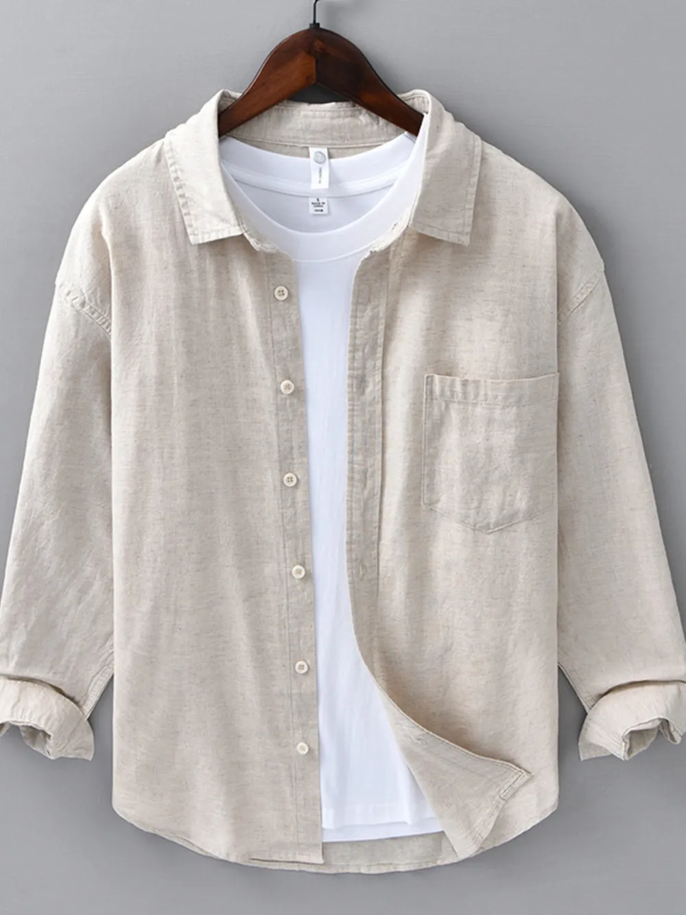 Men's Plus Size Button Up Long Sleeve Shirt, image 2