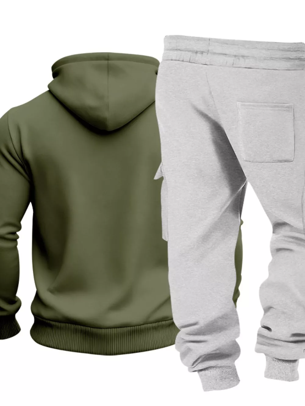 Men's Full Size Kangaroo Pocket Hoodie and Sweatpants Two-Piece Set Plus Size, image 6