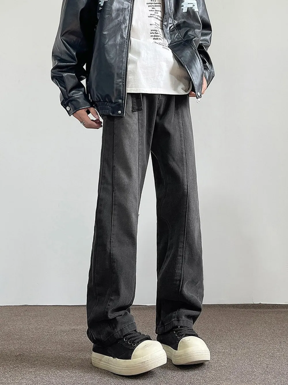 Men's Full Size Vintage Wash Wide Leg Jeans Plus Size, image 2