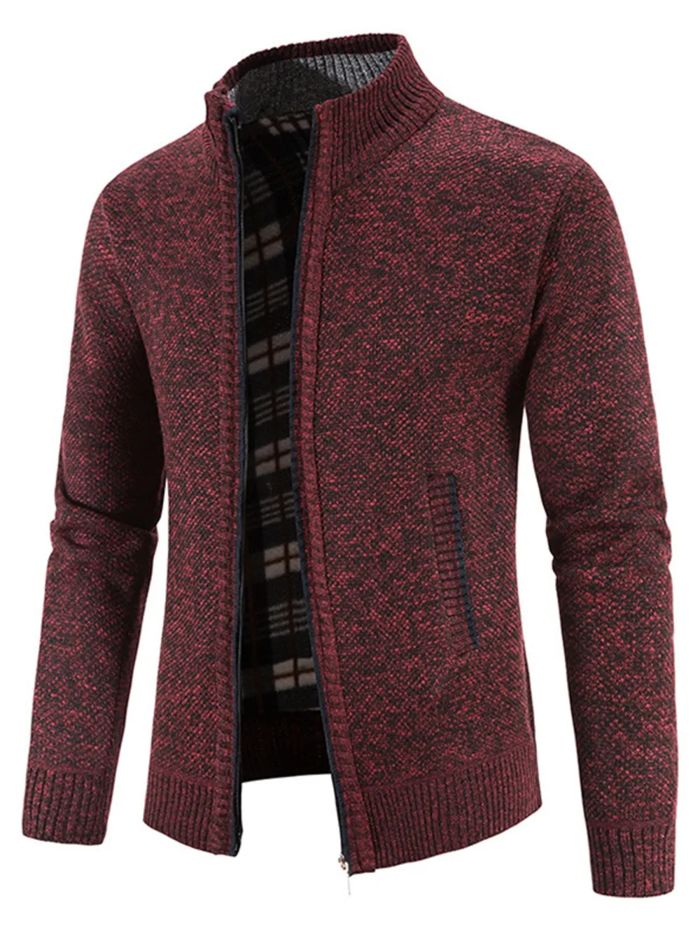 Men's Plus Size Zip-Up Long Sleeve Cardigan, image 11