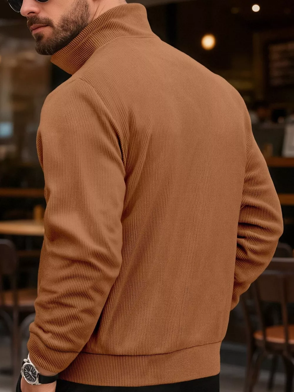 Men's Full Size Casual Corduroy Button-Down Jacket Plus Size, image 3
