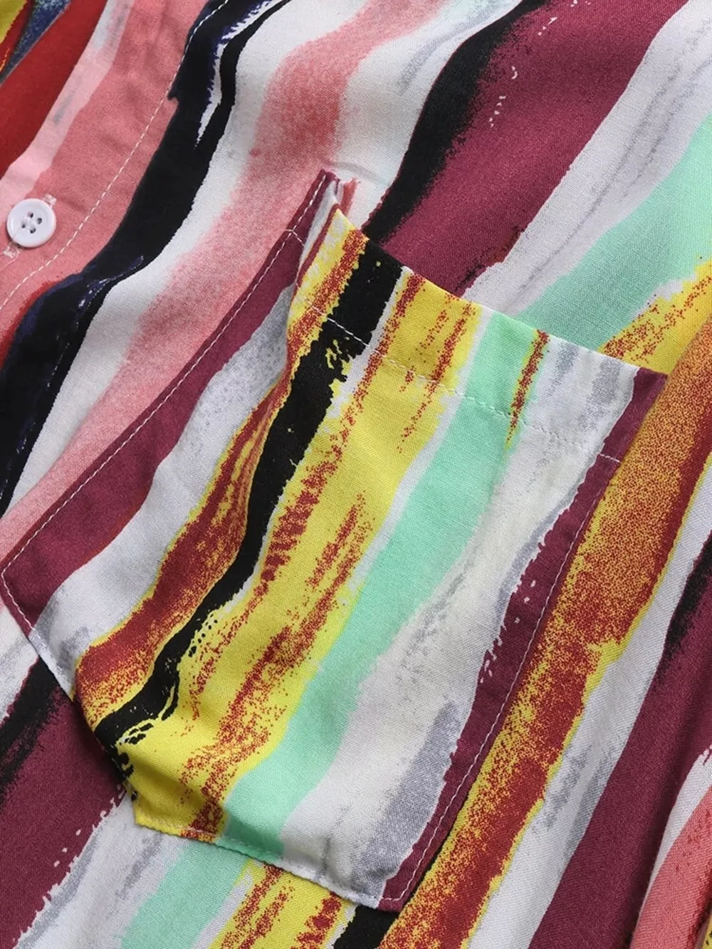 Men's Full Size Striped Button Up Shirt Plus Size, image 3