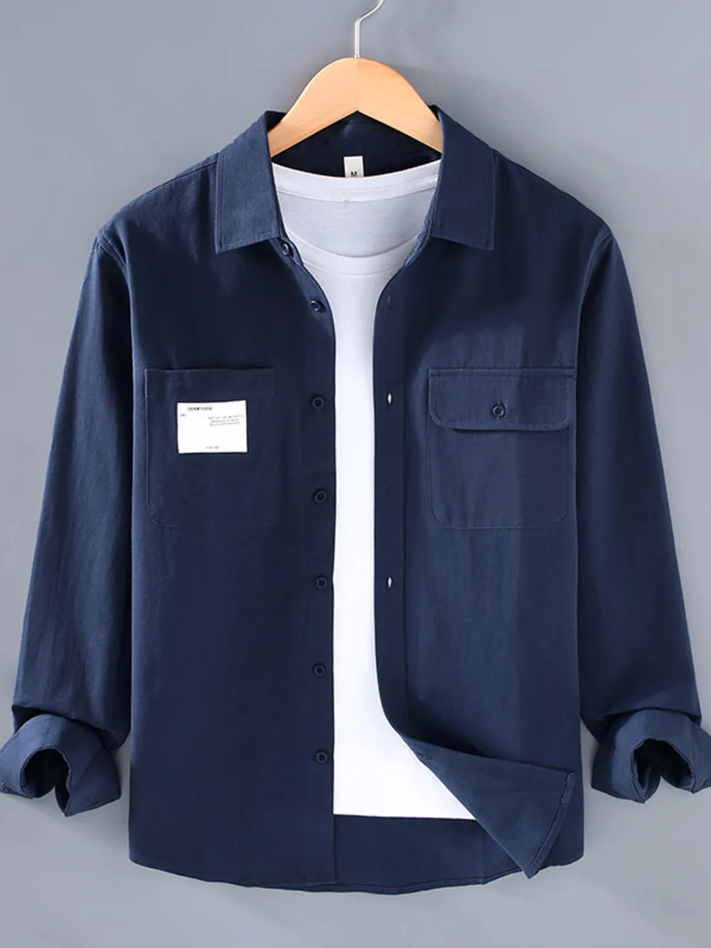Men's Plus Size Button Up Long Sleeve Shirt, image 7