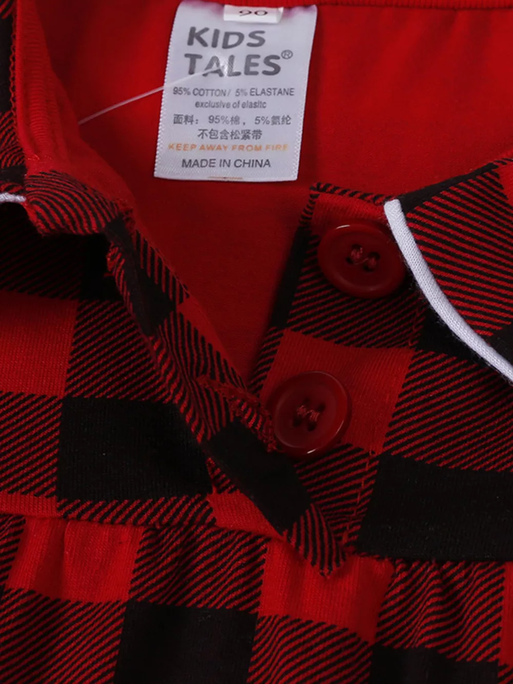 Children's Plaid Ruffle Hem Long Sleeve Dress, image 2