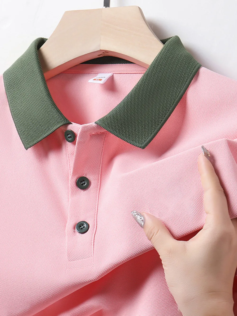 Men's Plus Size Contrast Collar Short Sleeve Polo Shirt, image 9