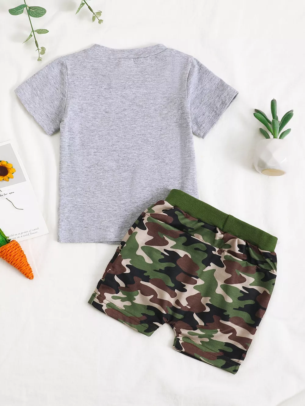 Children's Easter Bunny Camo Print T-Shirt & Shorts Set, image 4