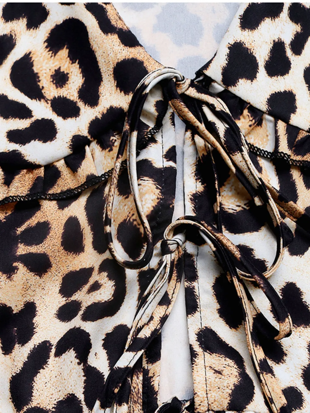 Leopard Print Tie Front Blouse, image 6
