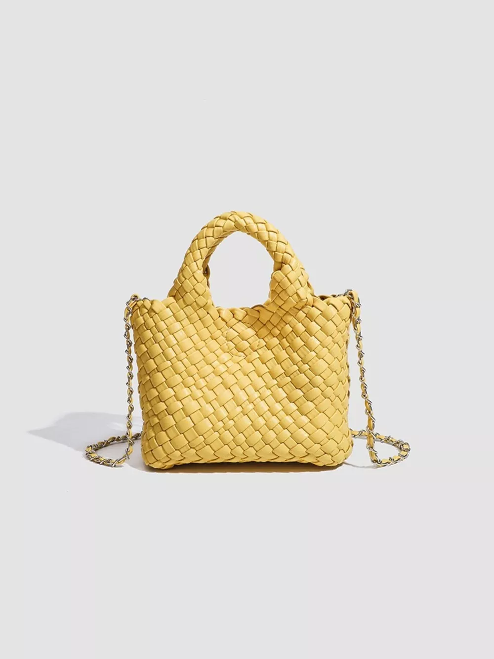 Woven Texture Mini Crossbody Bag with Chain Strap, image 7