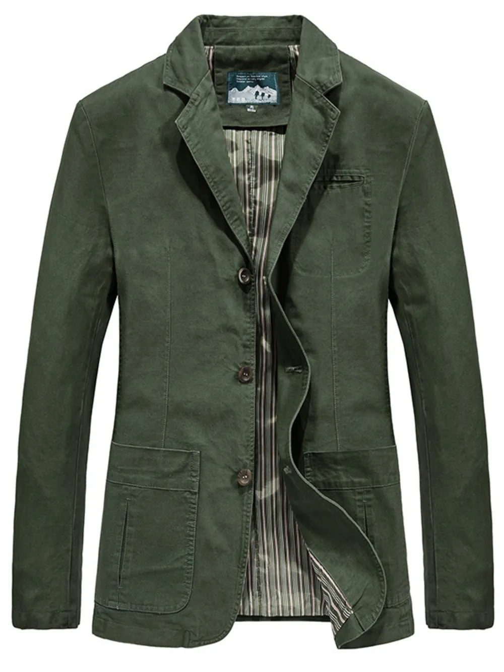 Men's Plus Size Lapel Collar Button Up Blazer, image 2