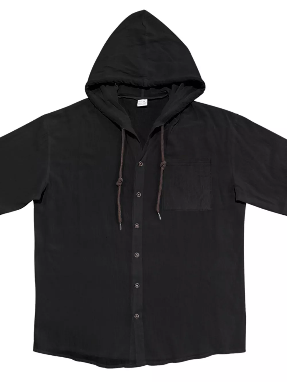 Men's Full Size Casual Hooded Short-Sleeve Shirt Plus Size, image 5