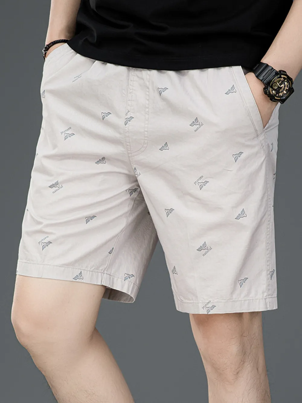 Men's Plus Size Casual Printed Shorts, image 3