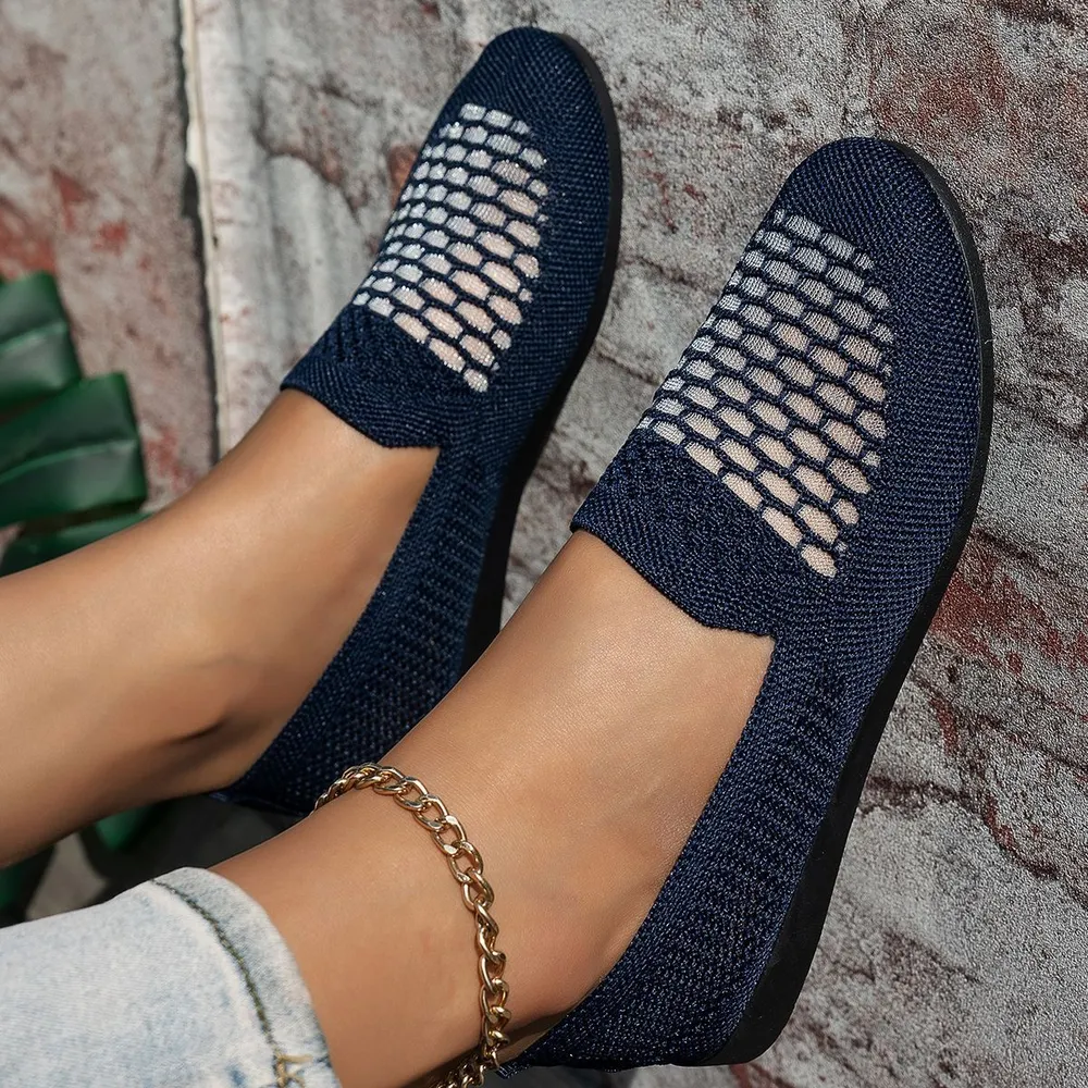 Mesh Breathable Slip-On Loafers with Perforated Design, image 4