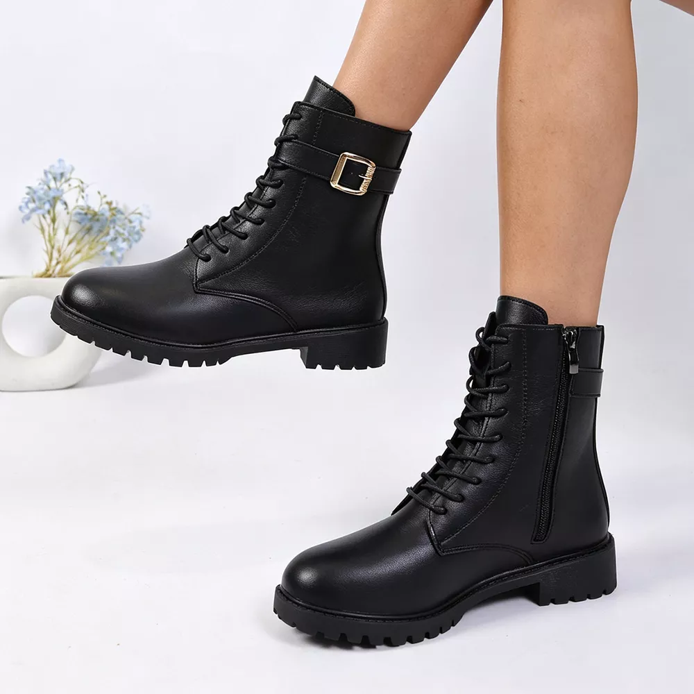 Round Toe Lace Up Boots, image 11