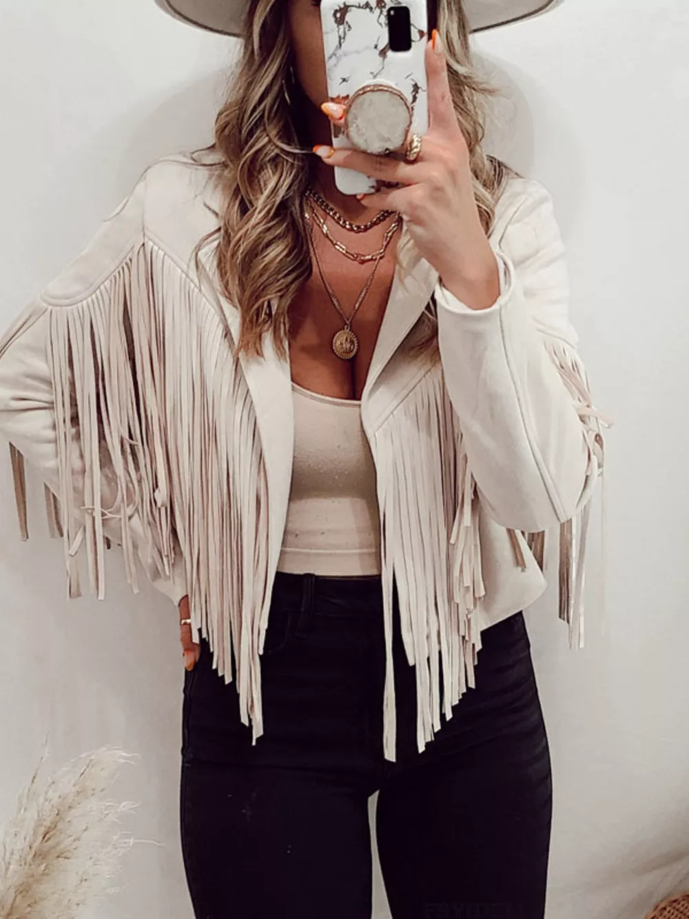 Fringe Open Front Cropped Jacket, image 5