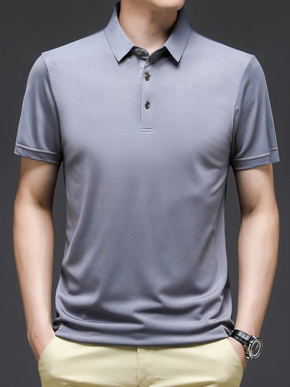 Men's Plus Size Breathable Collared Neck Polo, image 6