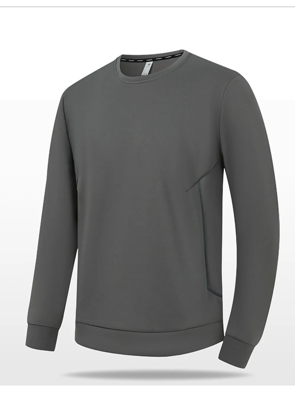 Men's Plus Size Round Neck Long Sleeve Top, image 4
