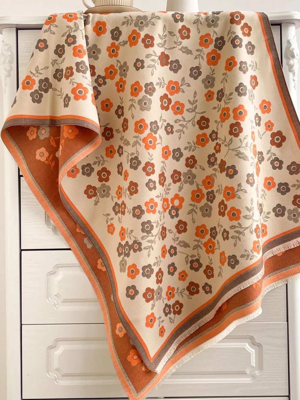 Floral Print Warm Winter Scarf, image 8