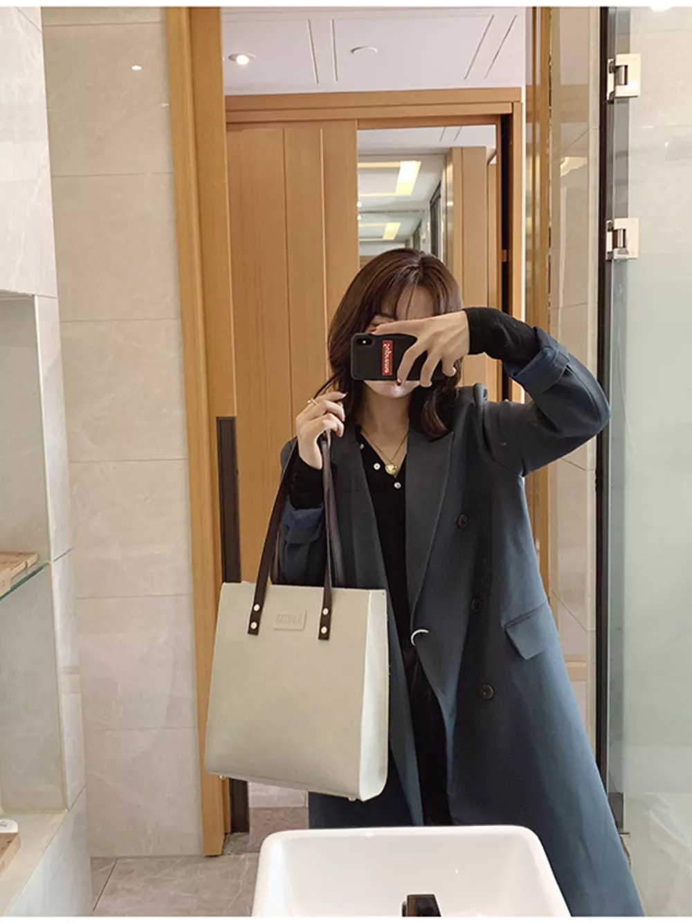 Leather Tote Shoulder Bag, image 17