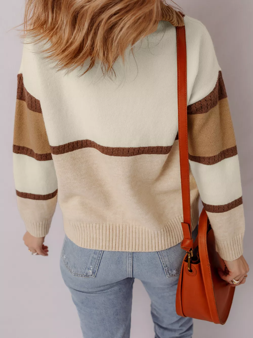 Color Block Zipped Collared Sweater, image 3
