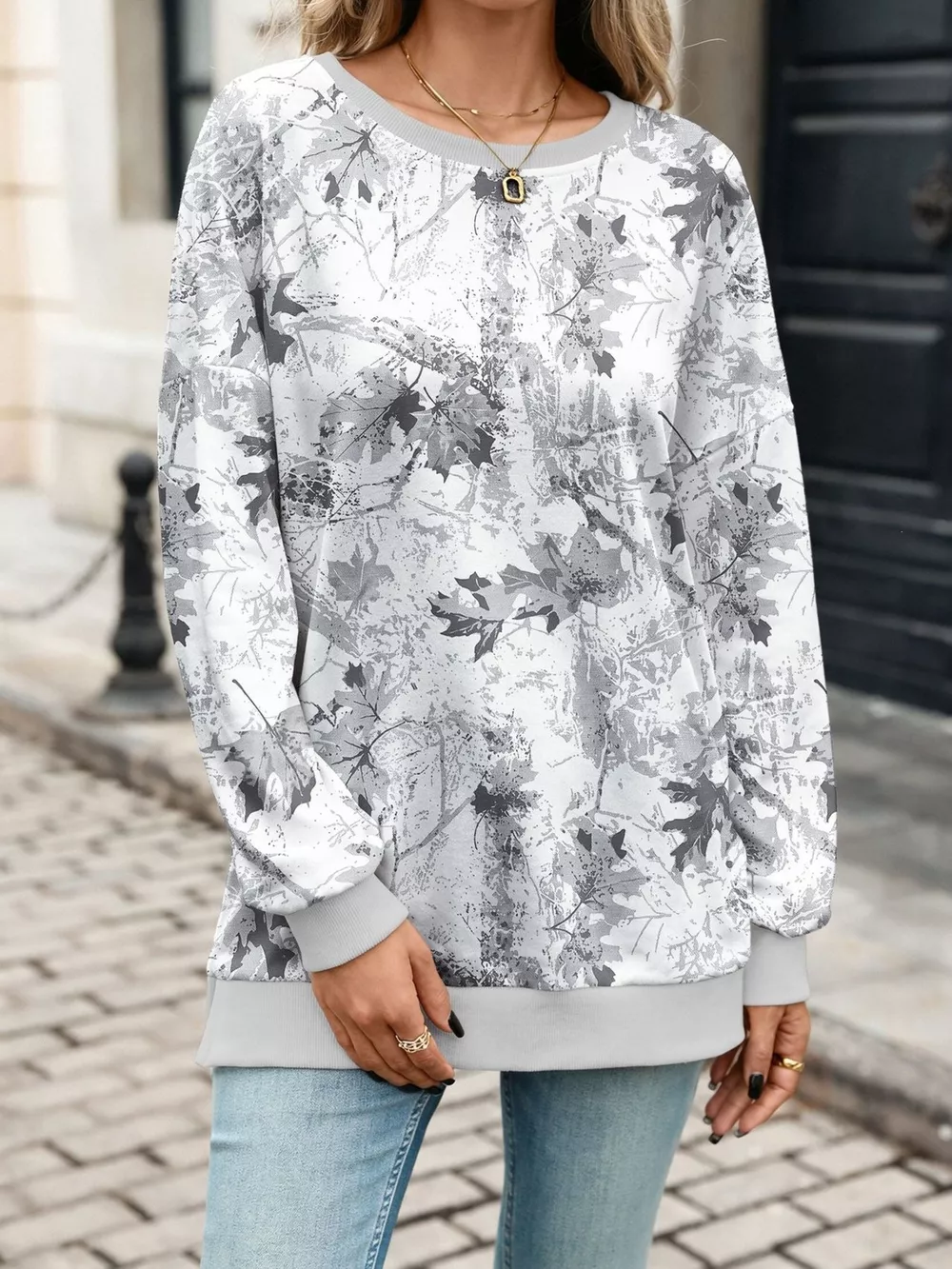 Camouflage Print Crewneck Sweatshirt, image 11