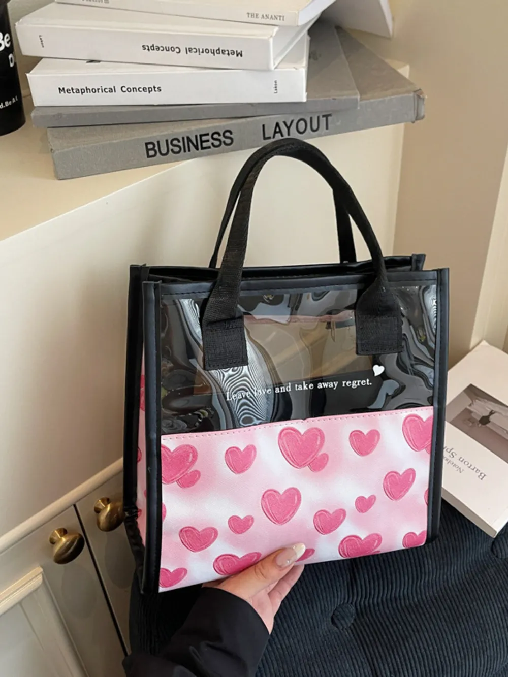 Heart Print Fashion Handbag, image 3