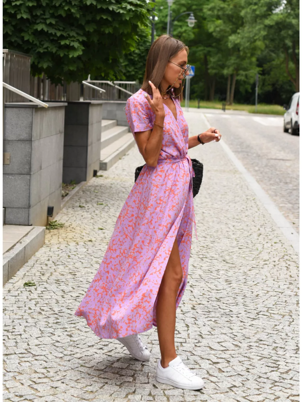 Surplice Short Sleeve Midi Dress, image 31