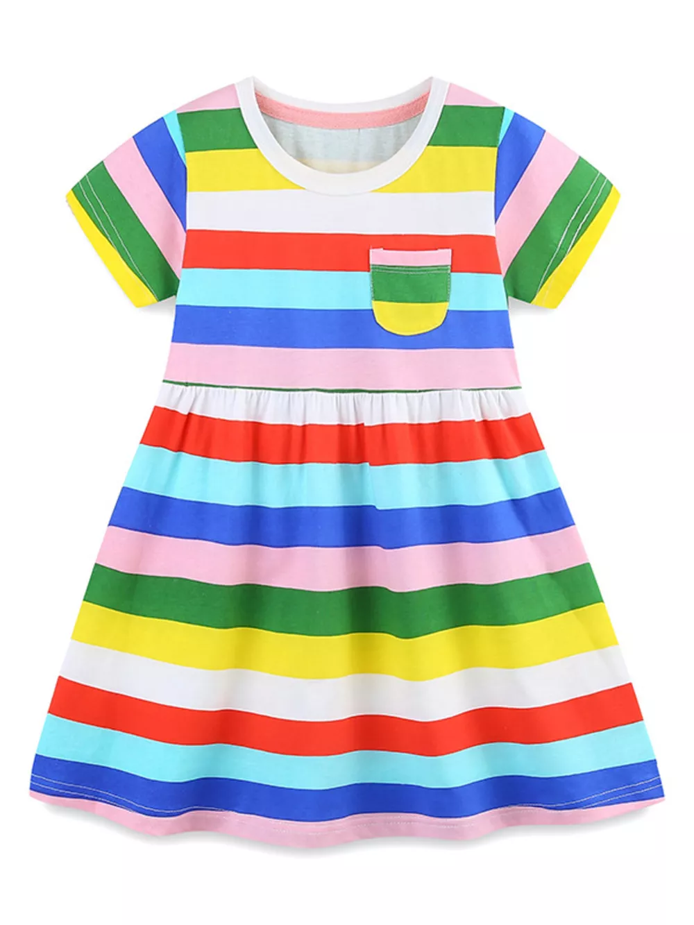 Children's Striped Casual Short Sleeve Dress, image 2