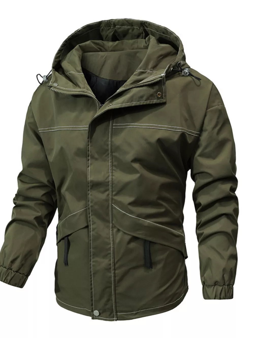Men's Plus Size Hooded Windproof Outdoor Jacket, image 2