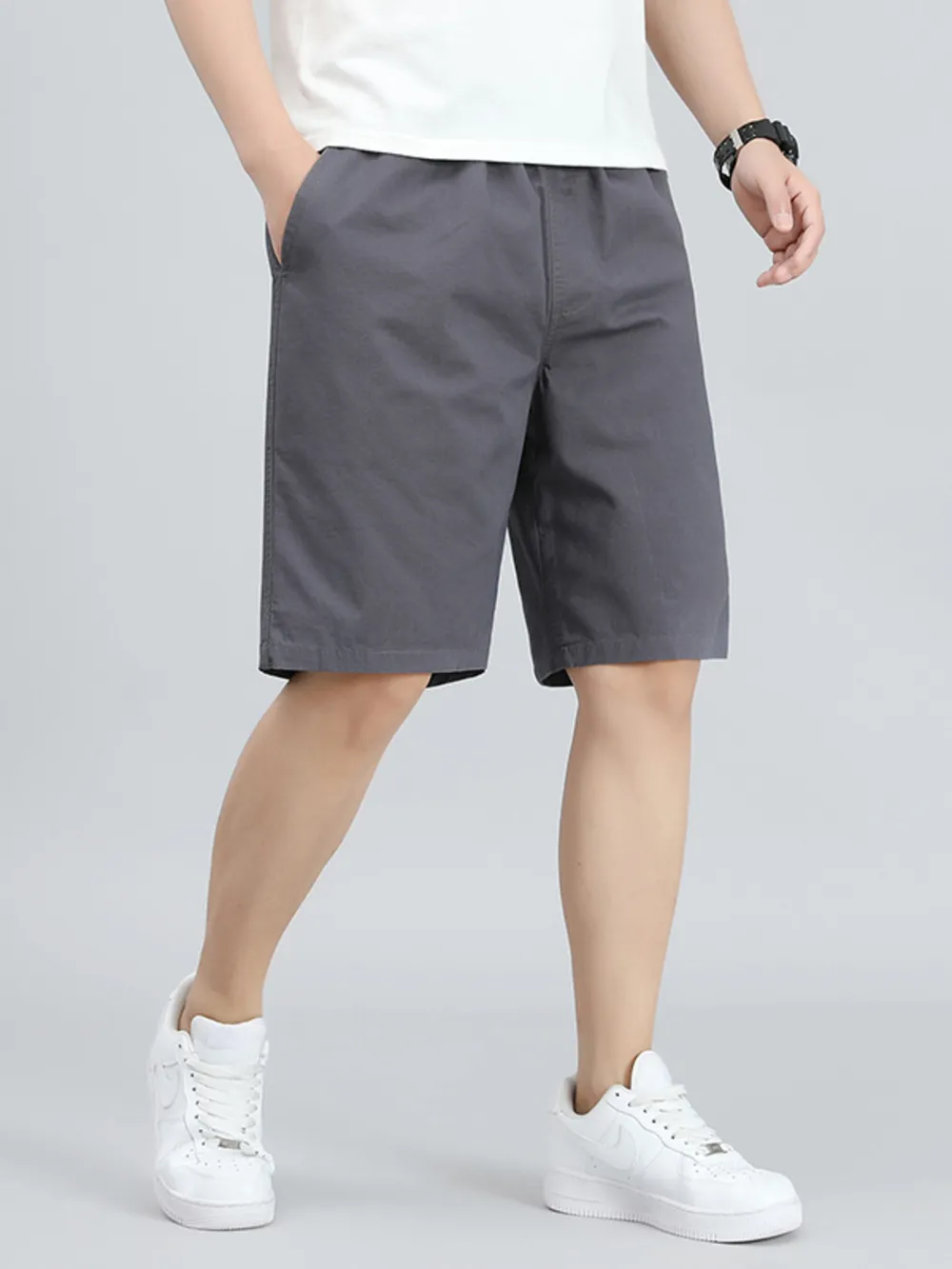 Men's Casual Elastic Waist Shorts, image 3