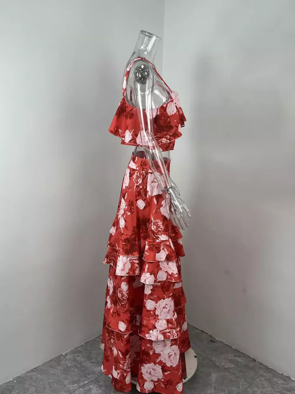 Floral Print Ruffle Cami and Skirt Two-Piece Set, image 13