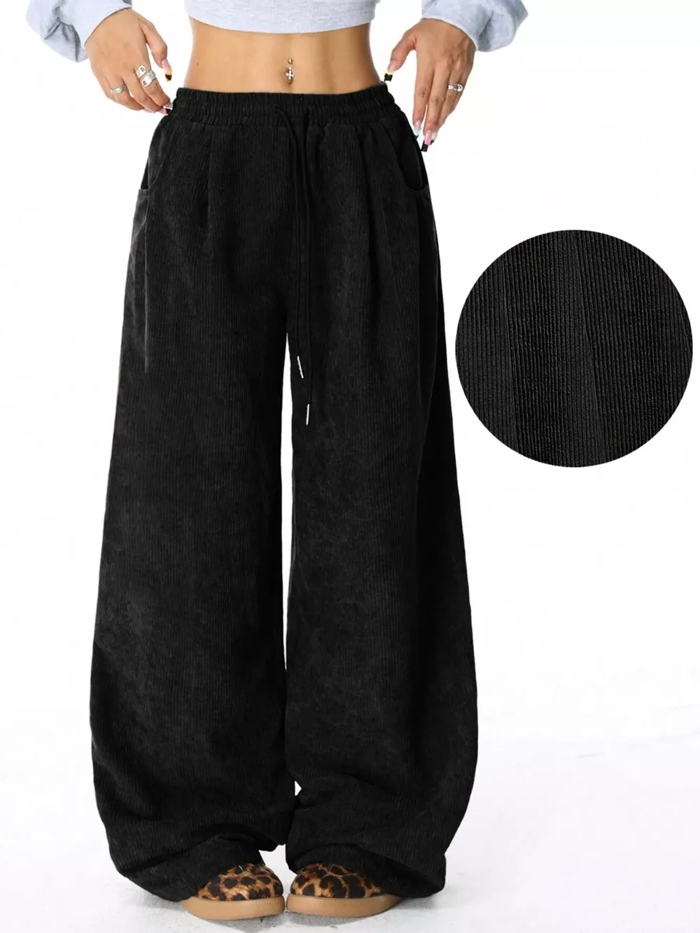 Casual Corduroy Wide Leg Pants, image 18