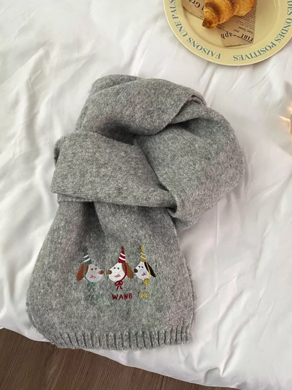 Embroidered Dog Plush Scarf, image 6