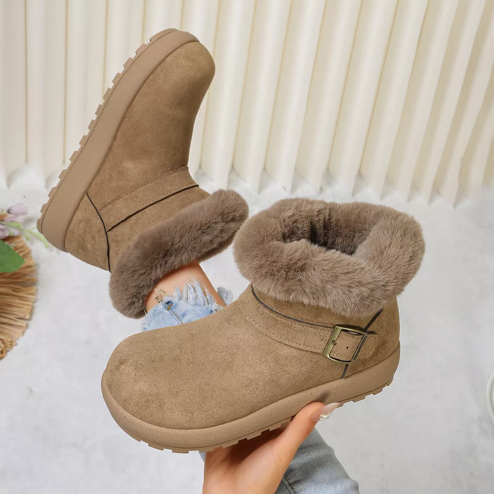 Round Toe Fuzzy Boots, image 5
