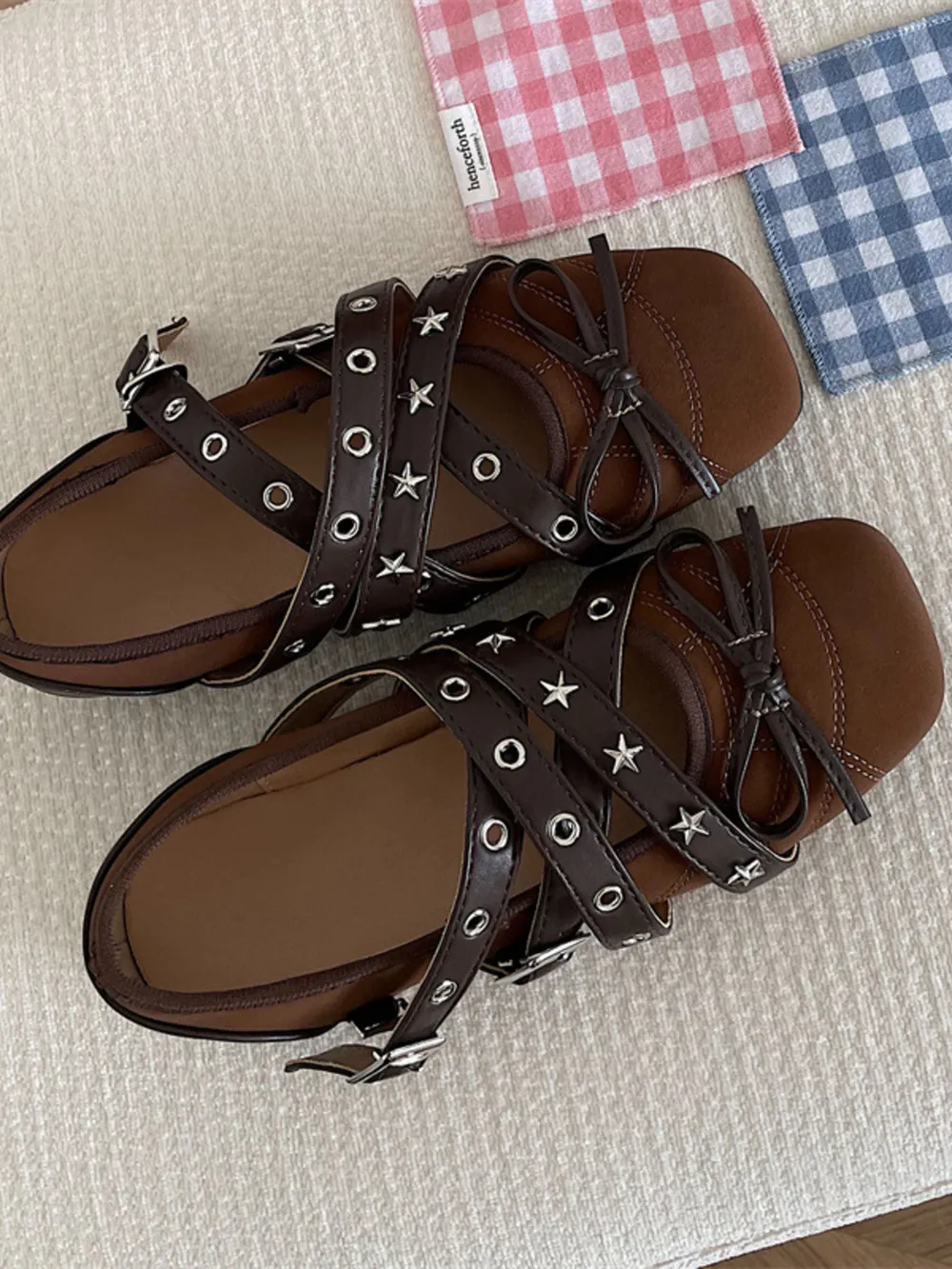 Studded Strappy Bow Slip-Ons, image 4