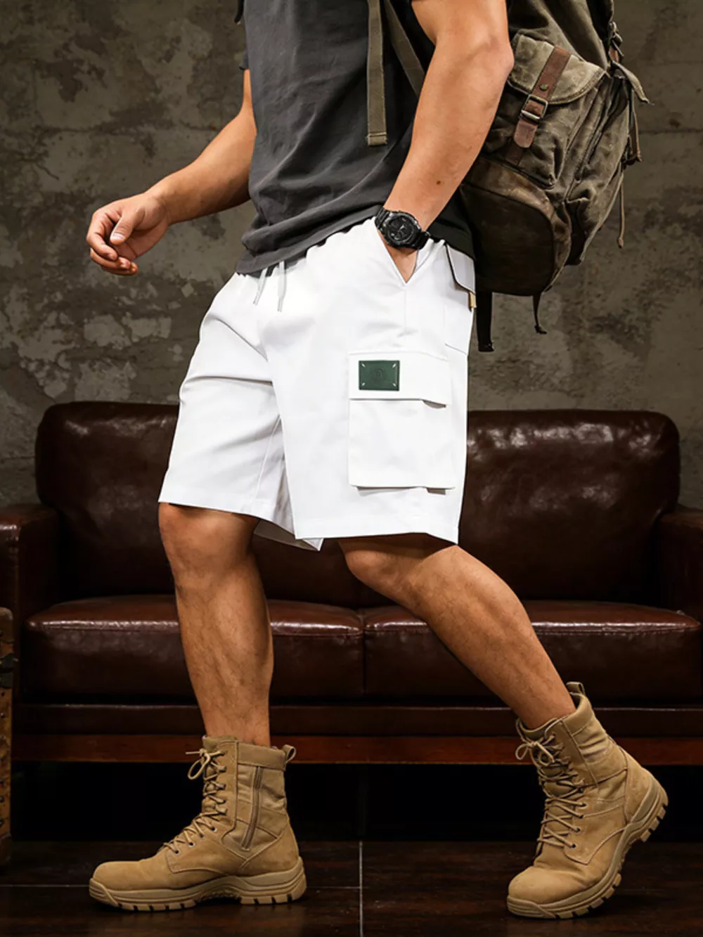 Men's Full Size Cargo Shorts with Drawstring Waist Plus Size, image 10