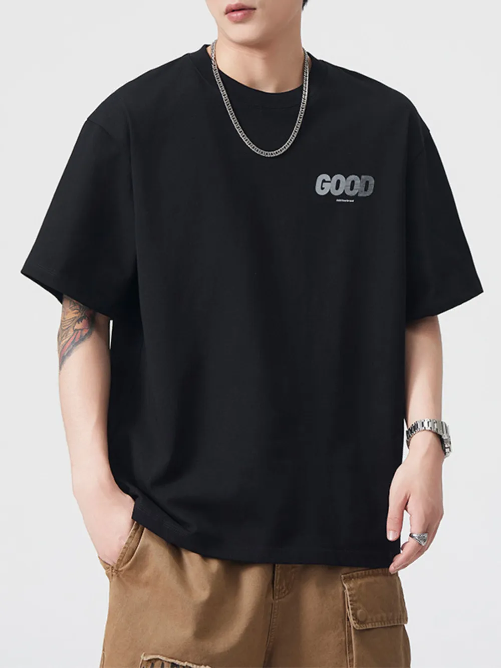 Men's Plus Size Round Neck Short Sleeve T-Shirt