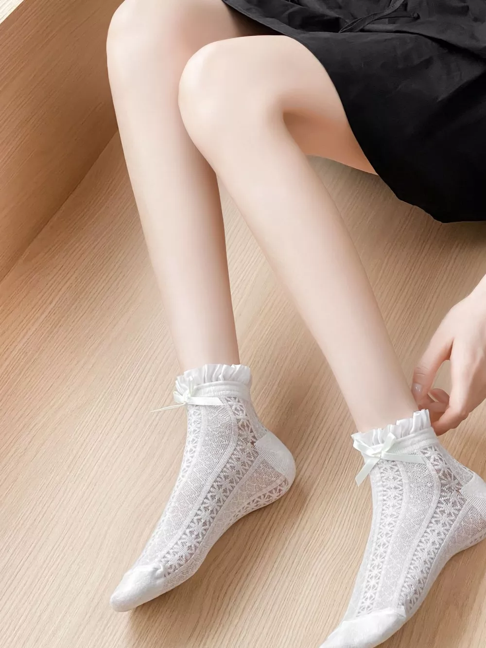 Lace Bow Socks, image 5