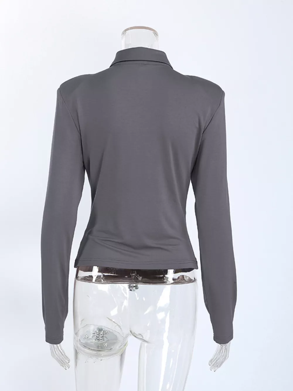 Long-Sleeve Slim-Fit T-Shirt with Cutout Detail, image 9