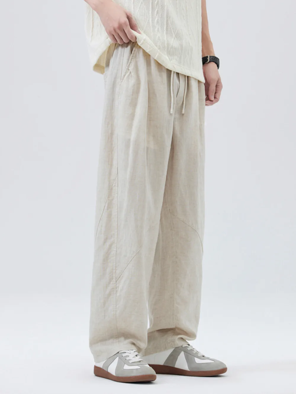 Men's Drawstring Wide leg Pants, image 2