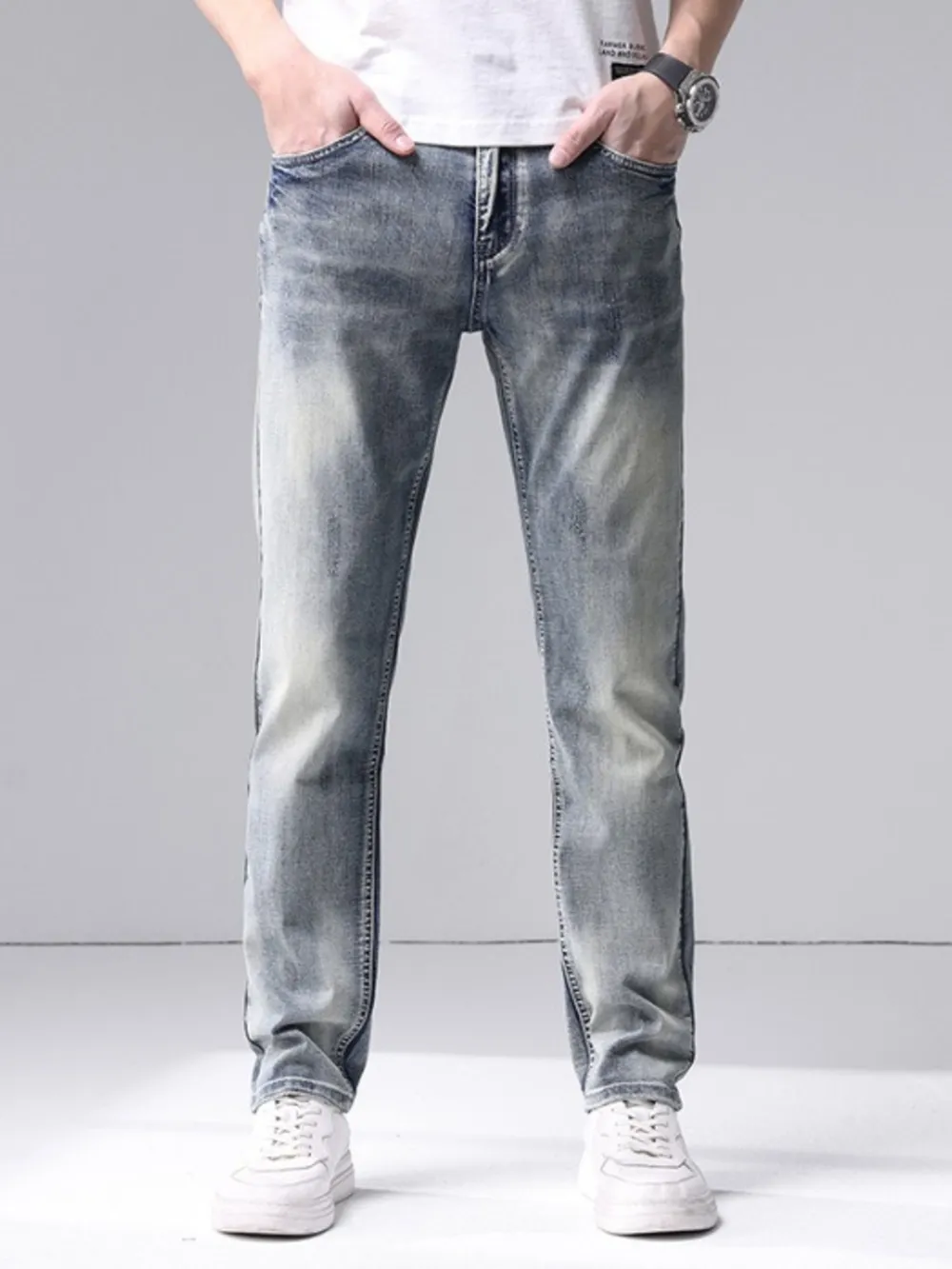 Men's Washed Slim Fit Jeans