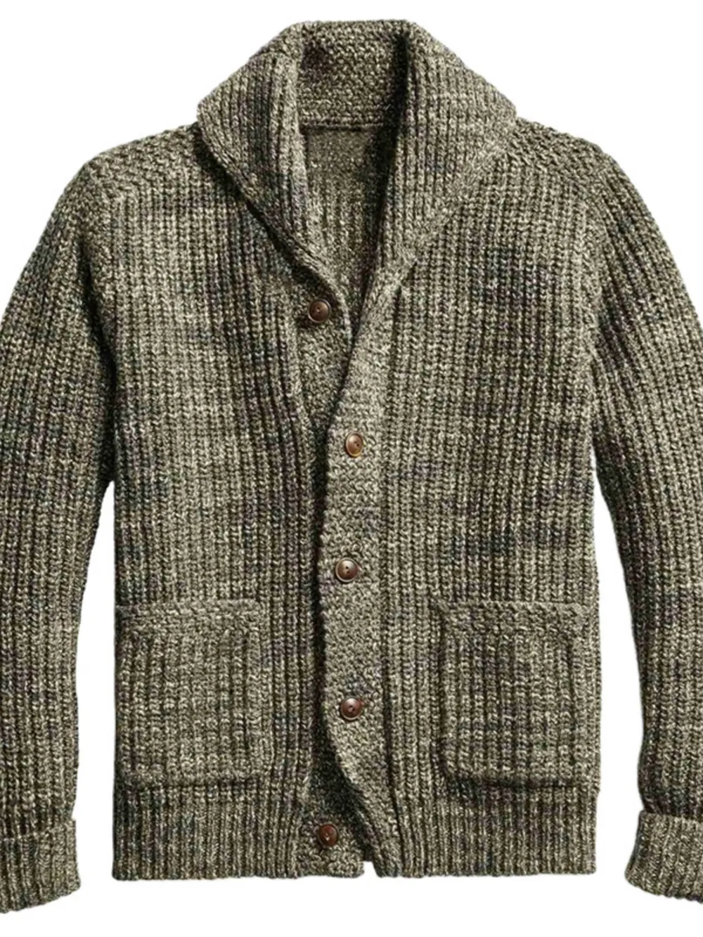 Men's Plus Size Button Up Long Sleeve Cardigan, image 2