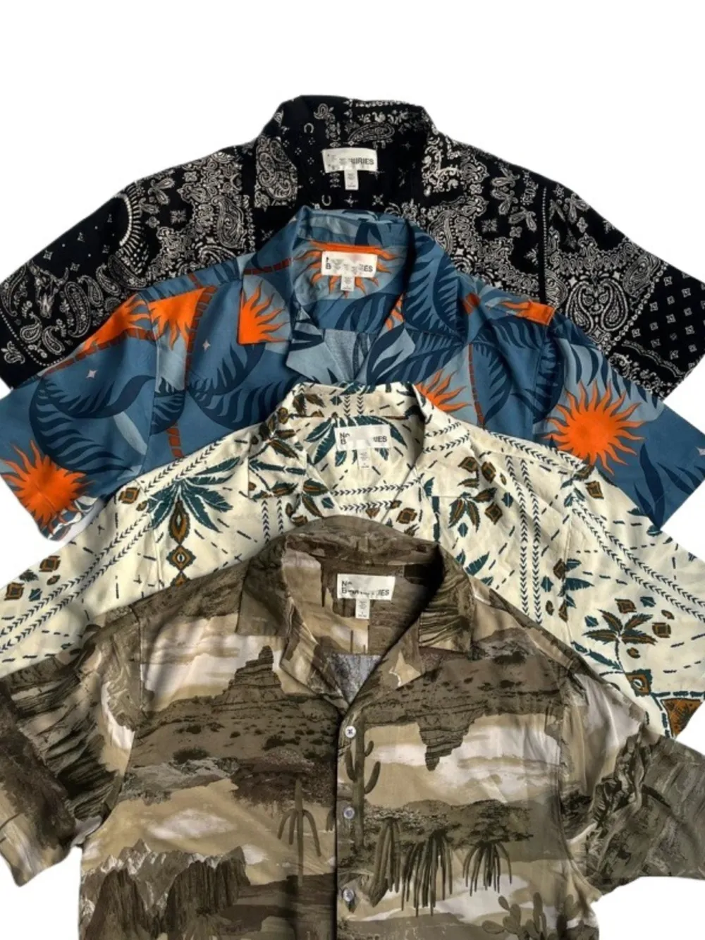 Men's Full Size Button Down Tropical Printed Shirt Plus Size, image 2