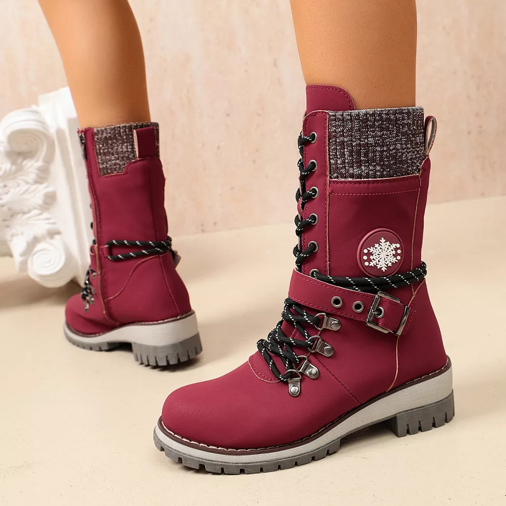 Round Toe Lace Up Boots, image 7