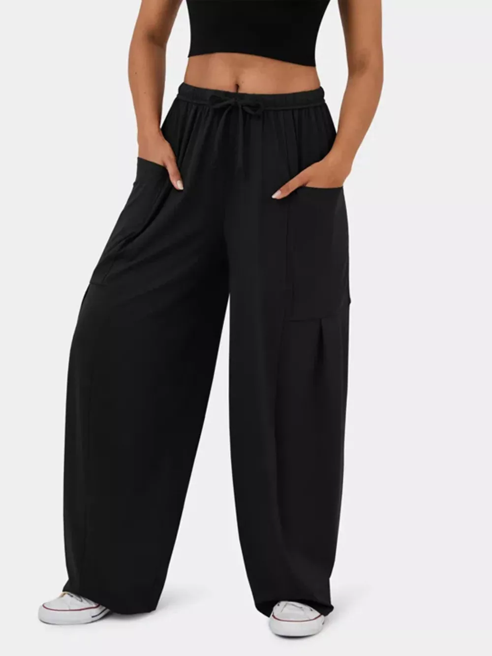 High-Waisted Drawstring Wide-Leg Pants, image 10