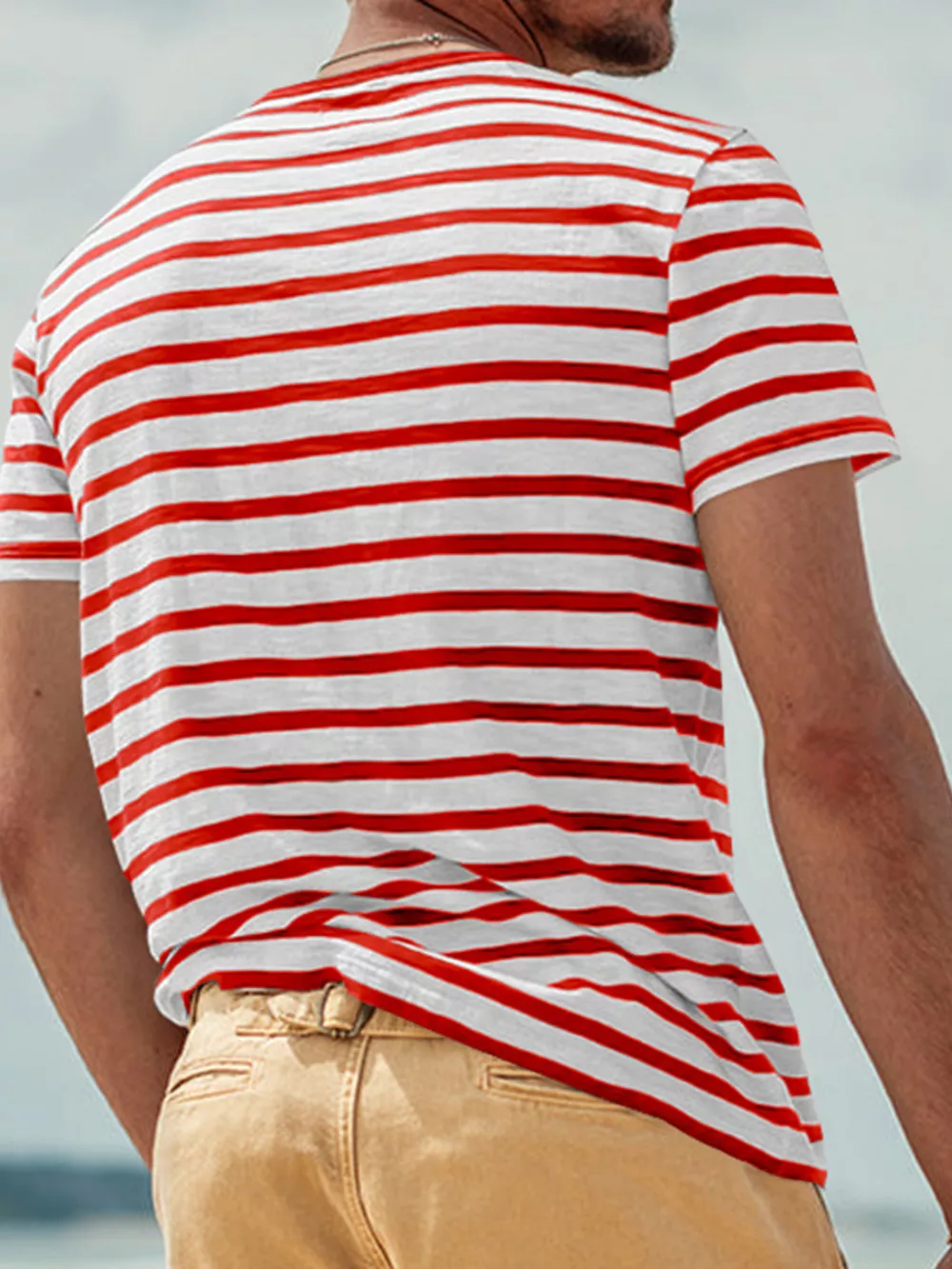 Men's Full Size Striped Pocket Short Sleeve T-Shirt Plus Size, image 4