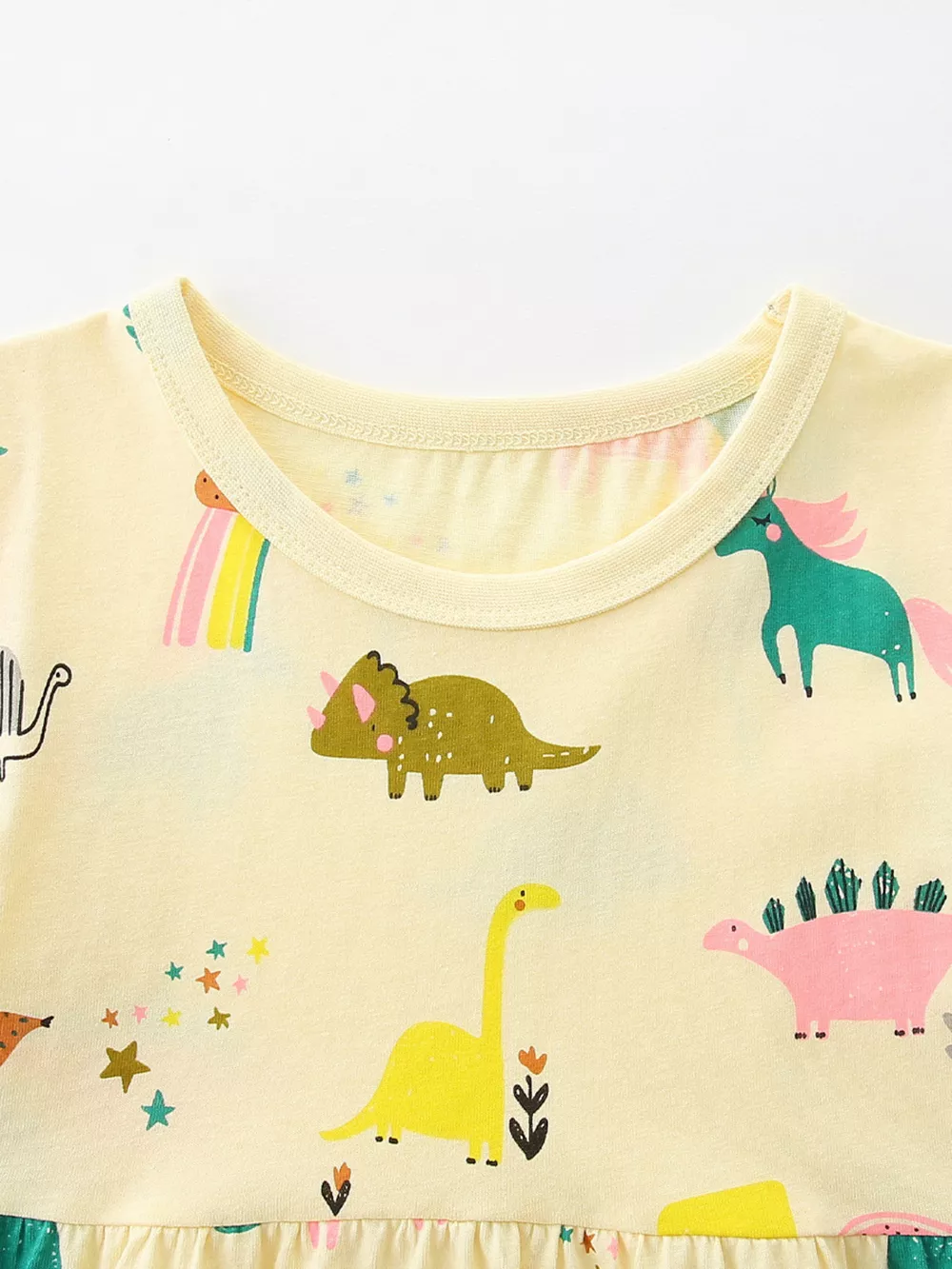 Children's Cartoon Dinosaur Print Casual Dress, image 3