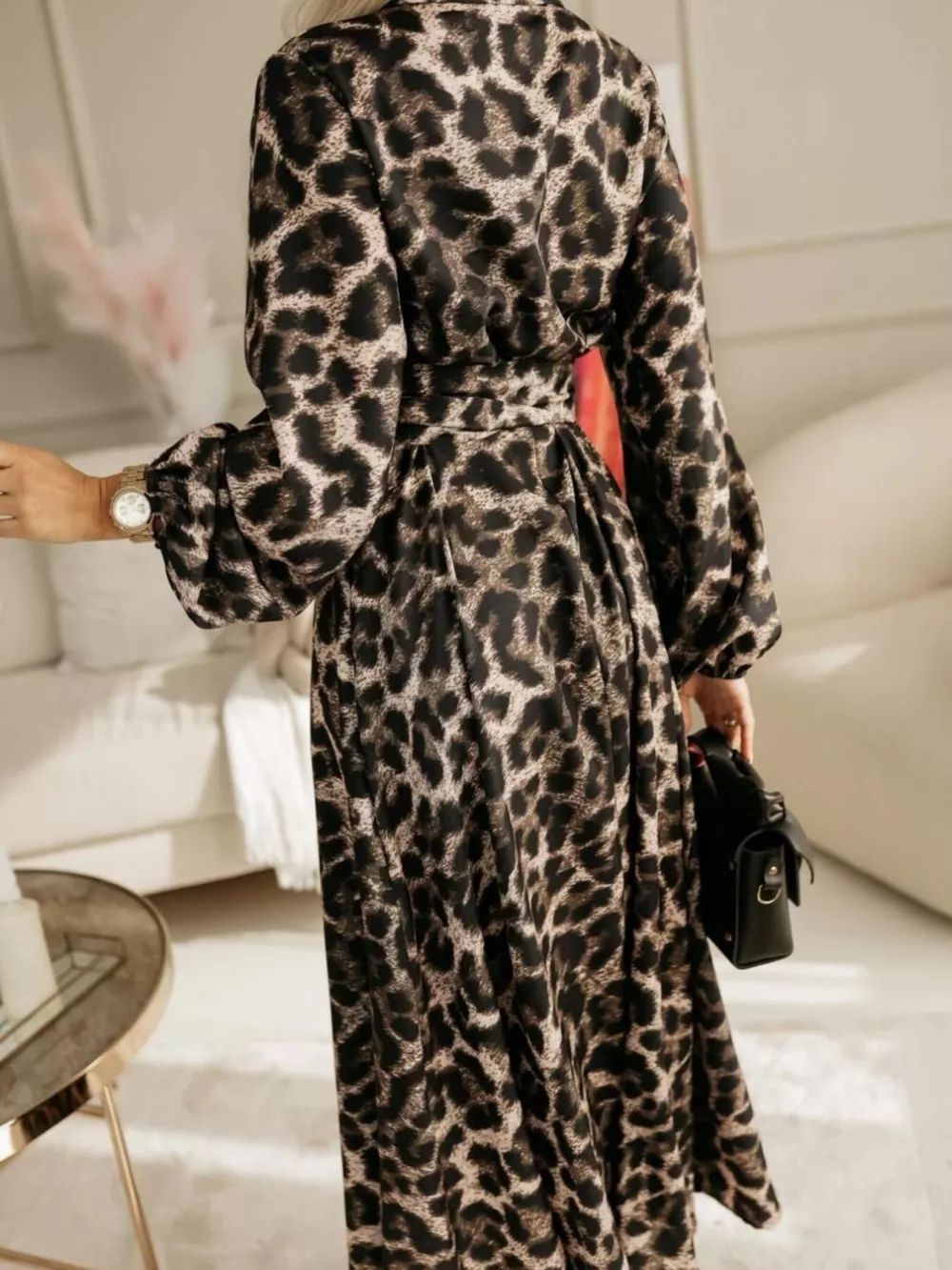 Printed Button Front Maxi Shirt Dress, image 9